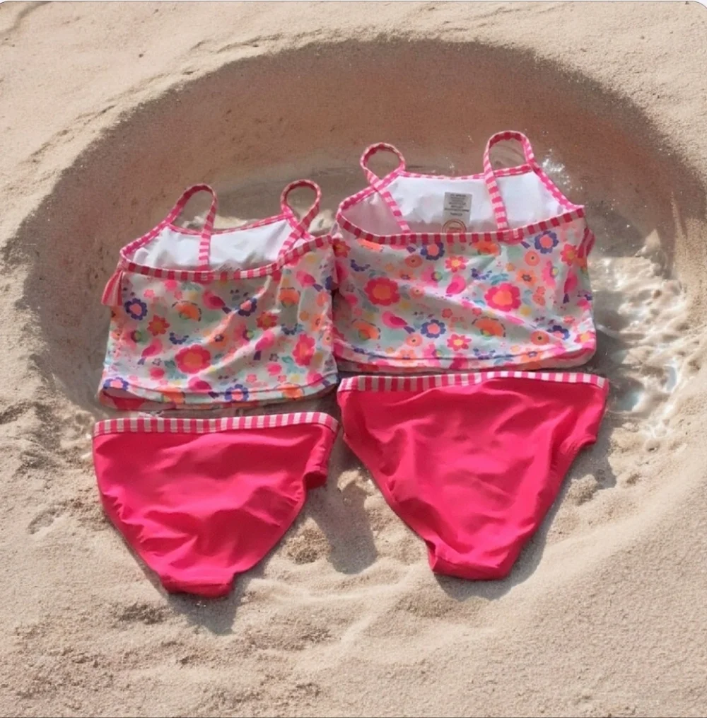 Wonder nation tankinis 3T & 4T pink floral stretchy great condition l price